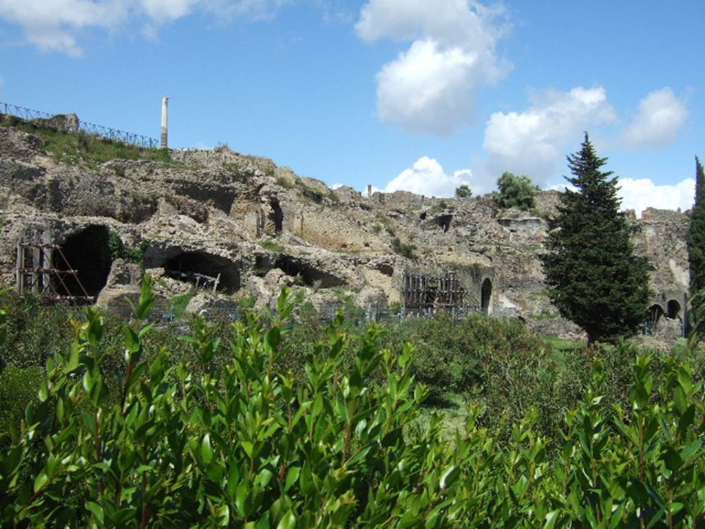 VIII.1.3 Pompeii. May 2006. Looking north-east towards rear of Temple of Venus and area of Via Championnet.