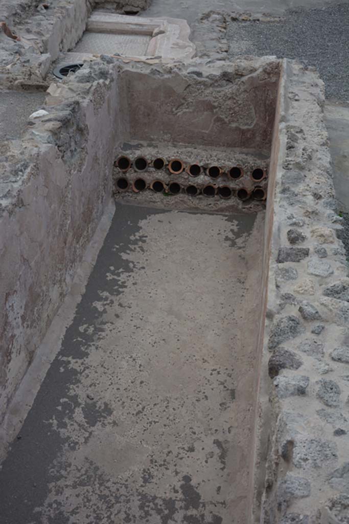 VIII.2.13/14/16 Pompeii. November 2017. Looking west across pool/pond in south-east corner.
Foto Annette Haug, ERC Grant 681269 DÉCOR.
