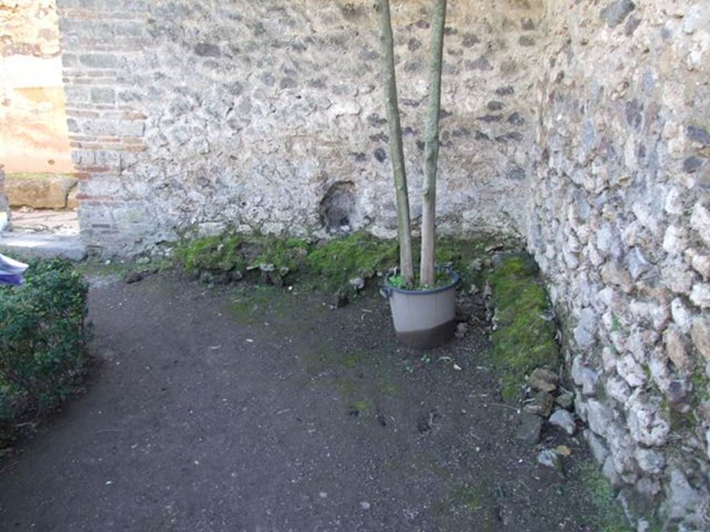 VIII.5.16 Pompeii.  March 2009.  Area on west side of VIII.5.38, remains of fusorium or water basin.