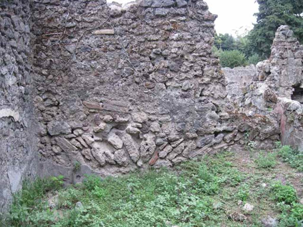 VIII.7.6 Pompeii. September 2010. East wall of oecus. Photo courtesy of Drew Baker.
