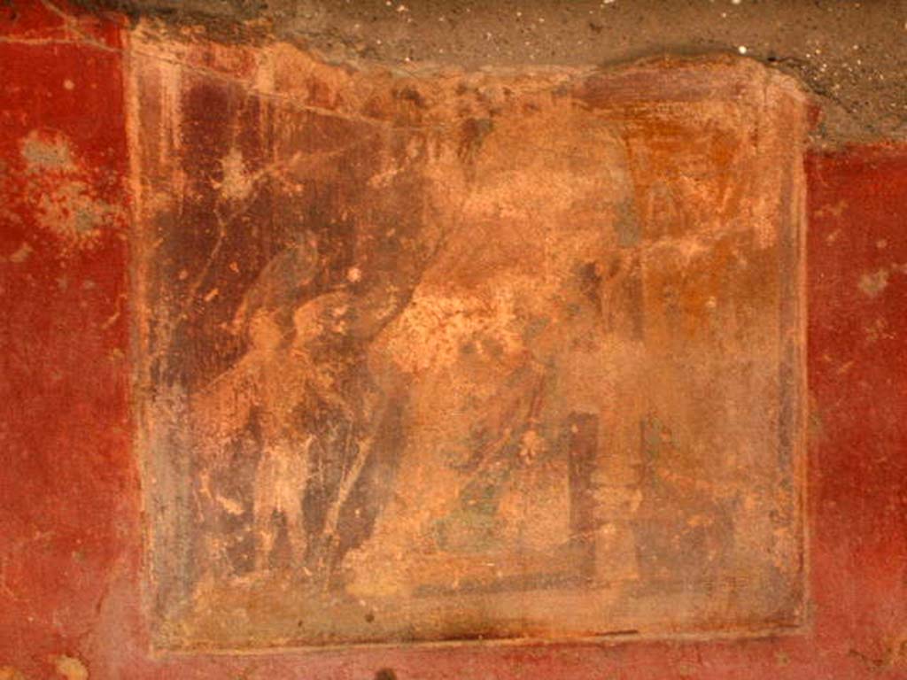 IX.2.21 Pompeii. May 2005. Room 3, wall painting of Venus punishing cupids, from west wall.  
See Pappalardo, U., 2001. La Descrizione di Pompei per Giuseppe Fiorelli (1875). Napoli: Massa Editore. (p.143).
See Sogliano, A., 1879. Le pitture murali campane scoverte negli anni 1867-79. Napoli: Giannini. (p.65, no.380)
