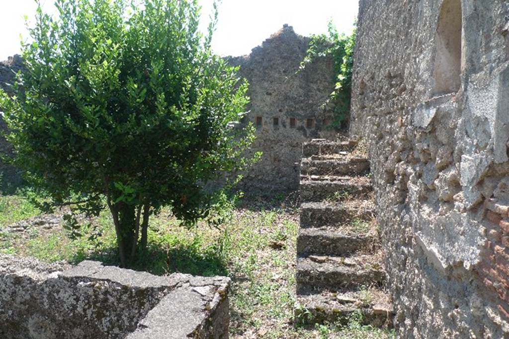 IX.2.24 Pompeii. July 2010. Looking south towards staircase near west wall of yard. Photo courtesy of Michael Binns.