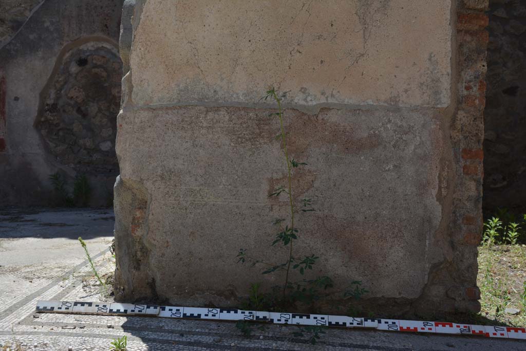 IX.5.6 Pompeii. May 2017. Room a, detail from west wall on south side of doorway to room b.
Foto Christian Beck, ERC Grant 681269 DCOR.
