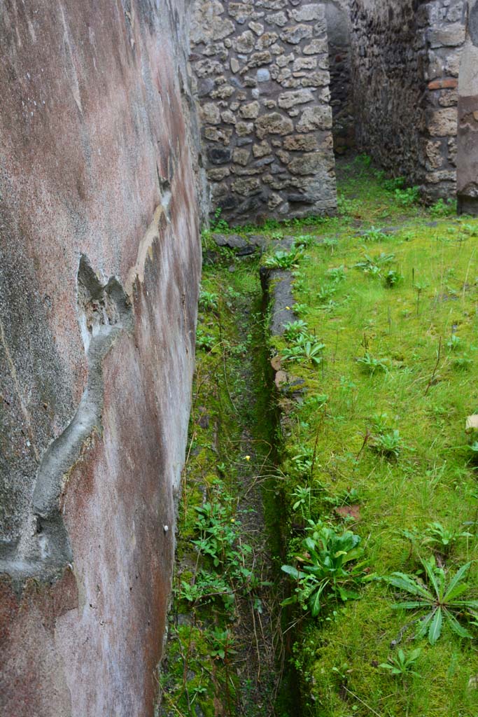 IX.5.11 Pompeii. March 2017. Peristyle n, rear of triclinium, looking west along south wall.
Foto Christian Beck, ERC Grant 681269 DÉCOR.

