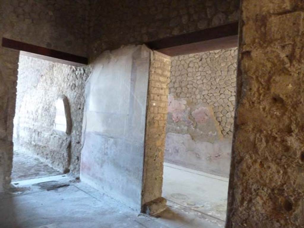 Villa San Marco, Stabiae, September 2015. Room 6, looking towards north wall with doorway to room 10, on left, and doorway to corridor 11 in east wall, on right.