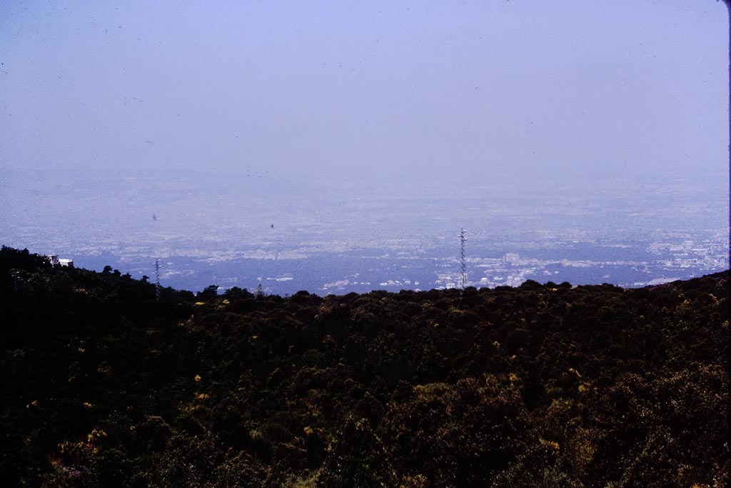 Vesuvius, 1972. View from slopes. Photo by Stanley A. Jashemski. 
Source: The Wilhelmina and Stanley A. Jashemski archive in the University of Maryland Library, Special Collections (See collection page) and made available under the Creative Commons Attribution-Non-commercial License v.4. See Licence and use details.
J72f0051
