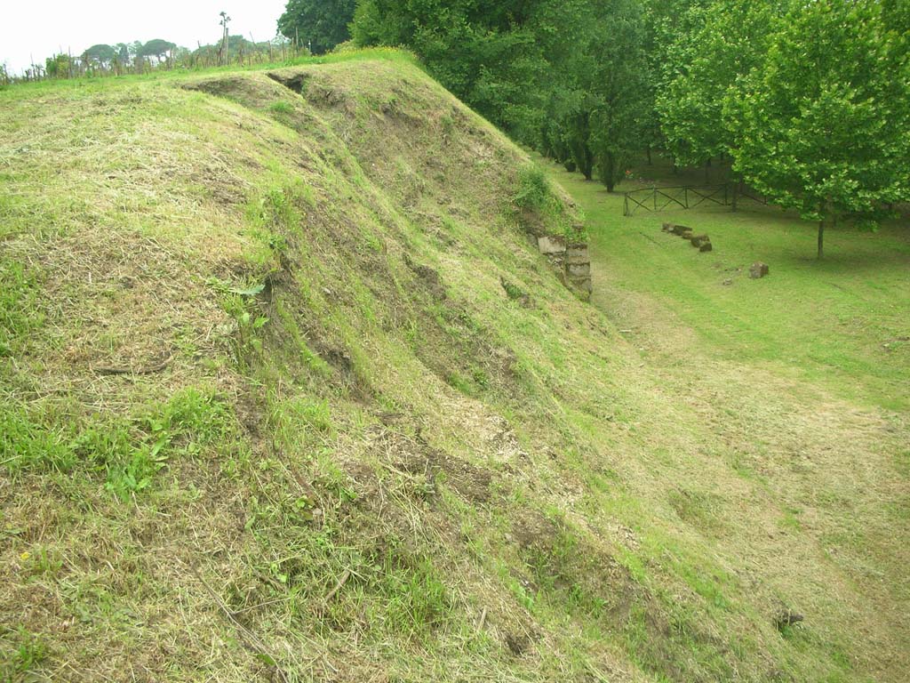 Walls on east side of Pompeii in north-east corner. May 2010. Looking north. Photo courtesy of Ivo van der Graaff.