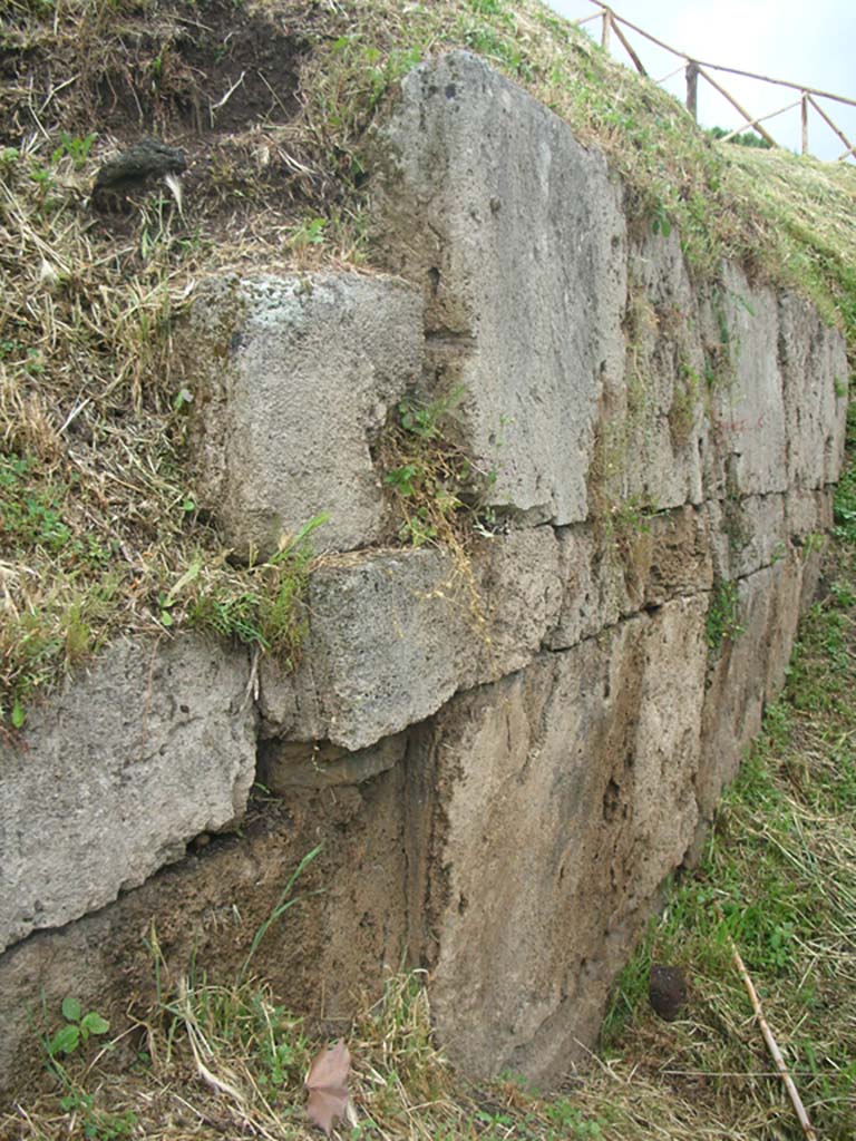 City Walls on north side of Pompeii, east side of Vesuvian Gate, May 2010. 
Detail, looking east. Photo courtesy of Ivo van der Graaff.
